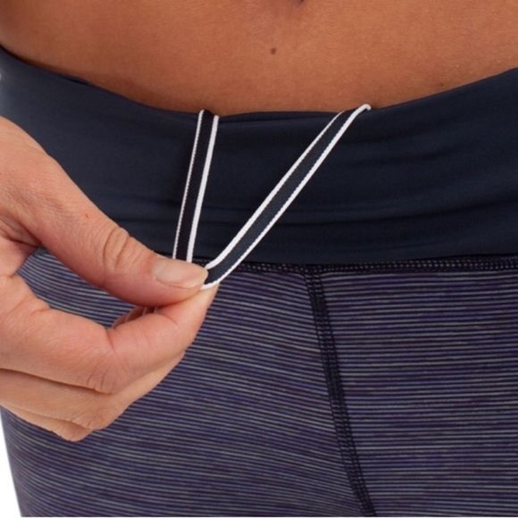 Lululemon Run Pace Crop Legging Tight Wee Are From Space Deep Indigo Size 4 - Picture 7 of 13